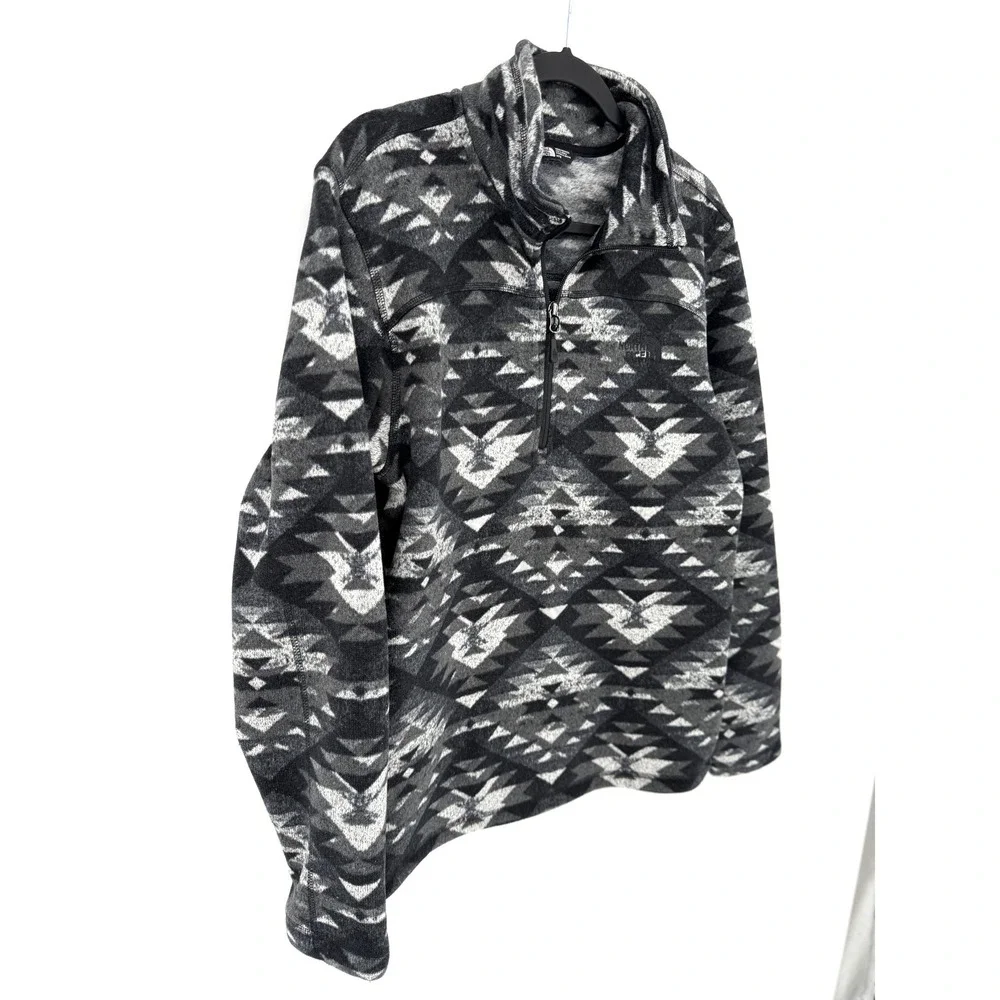 The North Face Fleece Pullover Aztec Southweat M Gray 1/4 Zip Gorpcore Sweater